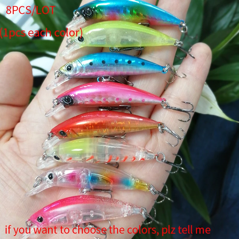 8 Pcs 50mm 6g Sinking Fishing Long Casting Wobbler Fishing Trout