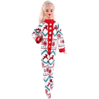 Pop Doll Clothes Christmas Style Printing Bodysuit Top Sleeping Bag For 11.5Inch Barbis&30Cm Elf Doll Accessories,Girl's Toys 2