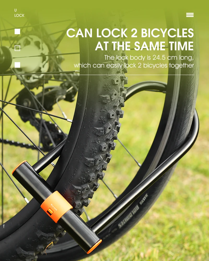 WEST RADFAHREN Fahrrad U Sperren Anti-theft Sicherheit Bike MTB Rennrad Motorrad Roller Rad Kabel Kette Lock Radfahren zubehör – Detail 13