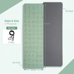 Eco-Friendly Non-Slip TPE Yoga and Fitness Mat - 57x183cm (Mint green)
