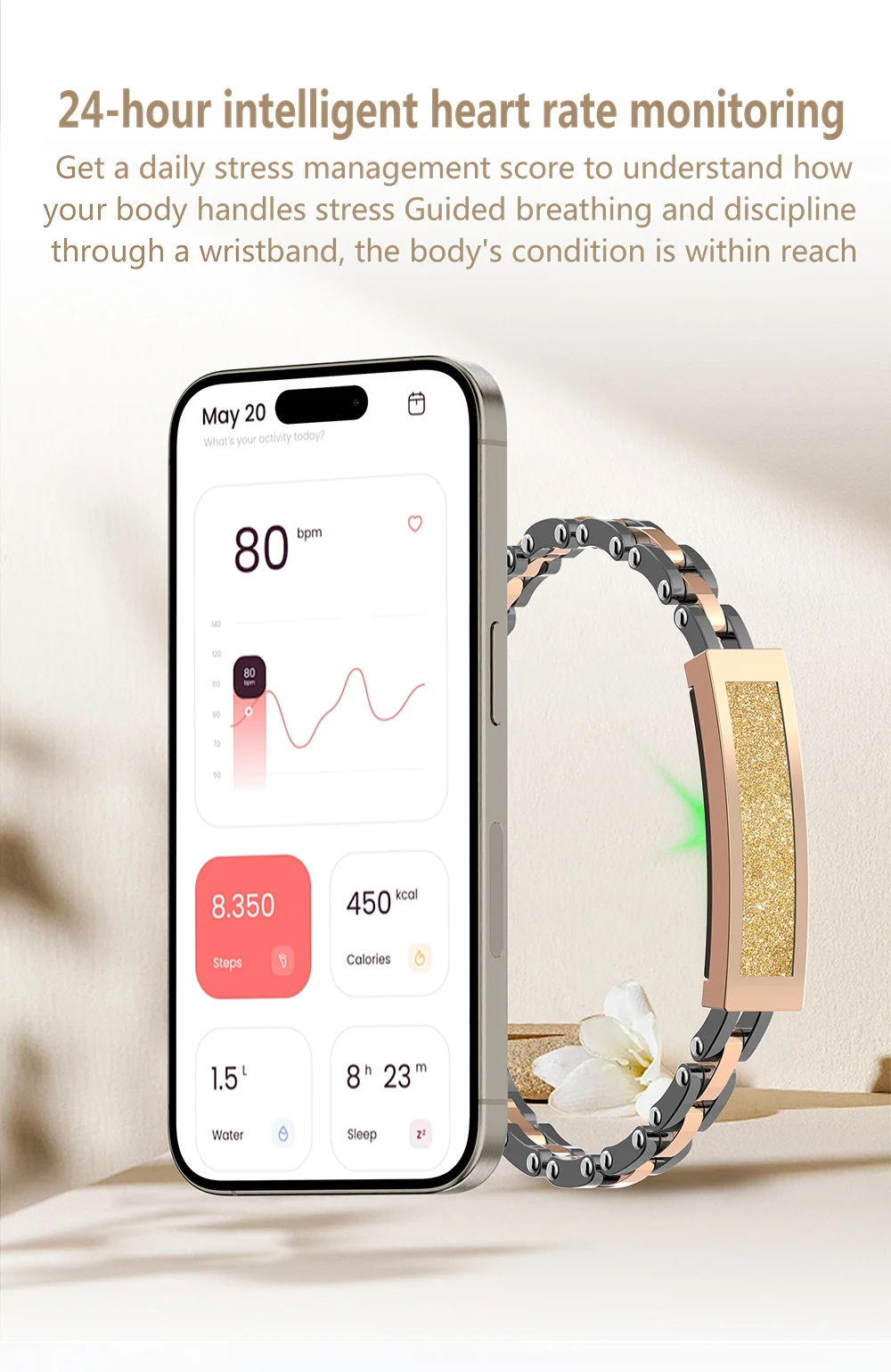 Lige smartband waterdicht sporthorloge met hartslagmeter_voghion.com