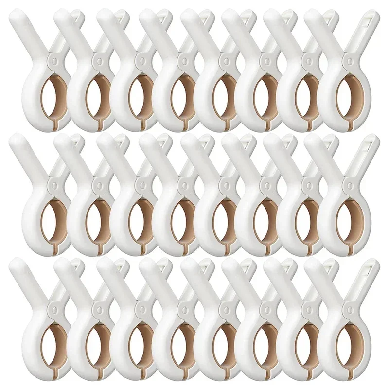 12/24 Piece Plastic Clothes Pins Beach Towel Clips Laundry Clothespins Blankets To Clothesline And Hanging Rack