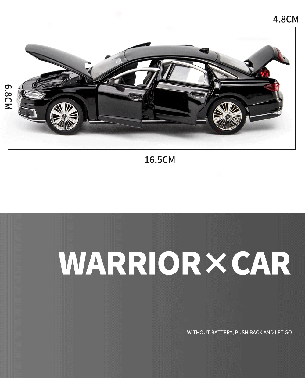 1:32 Audi A8 Alloy Diecast Car Model Sound Light Collection Toy