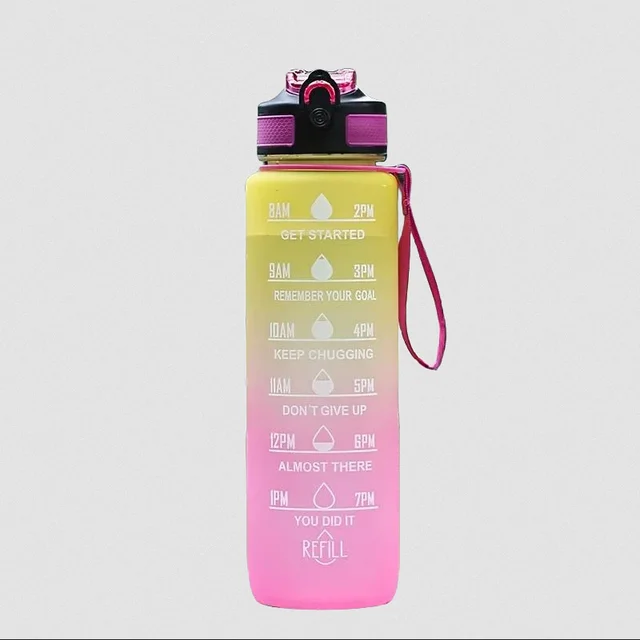 Gradient Color 1000ml Large Capacity Outdoor Sports Plastic Cup, Bouncing Suction Nozzle, Space Cup 6