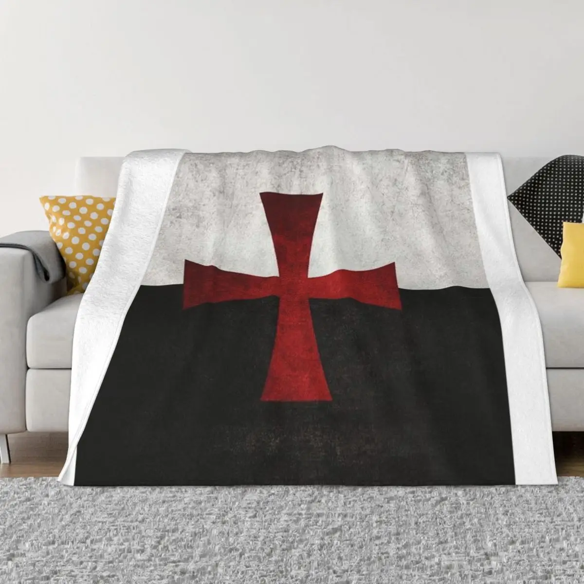 

Templar Flag Throw Blanket Sofa Quilt Beach Weighted Soft Beds Blankets