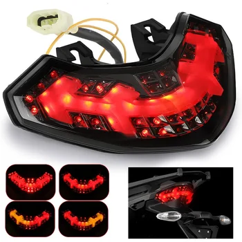 Fanale posteriore integrato a LED per moto per Ducati Multistrada 1200 2010 2011 2012 2013 2014 Freno di coda posteriore Indicatori di direzione Luci E11