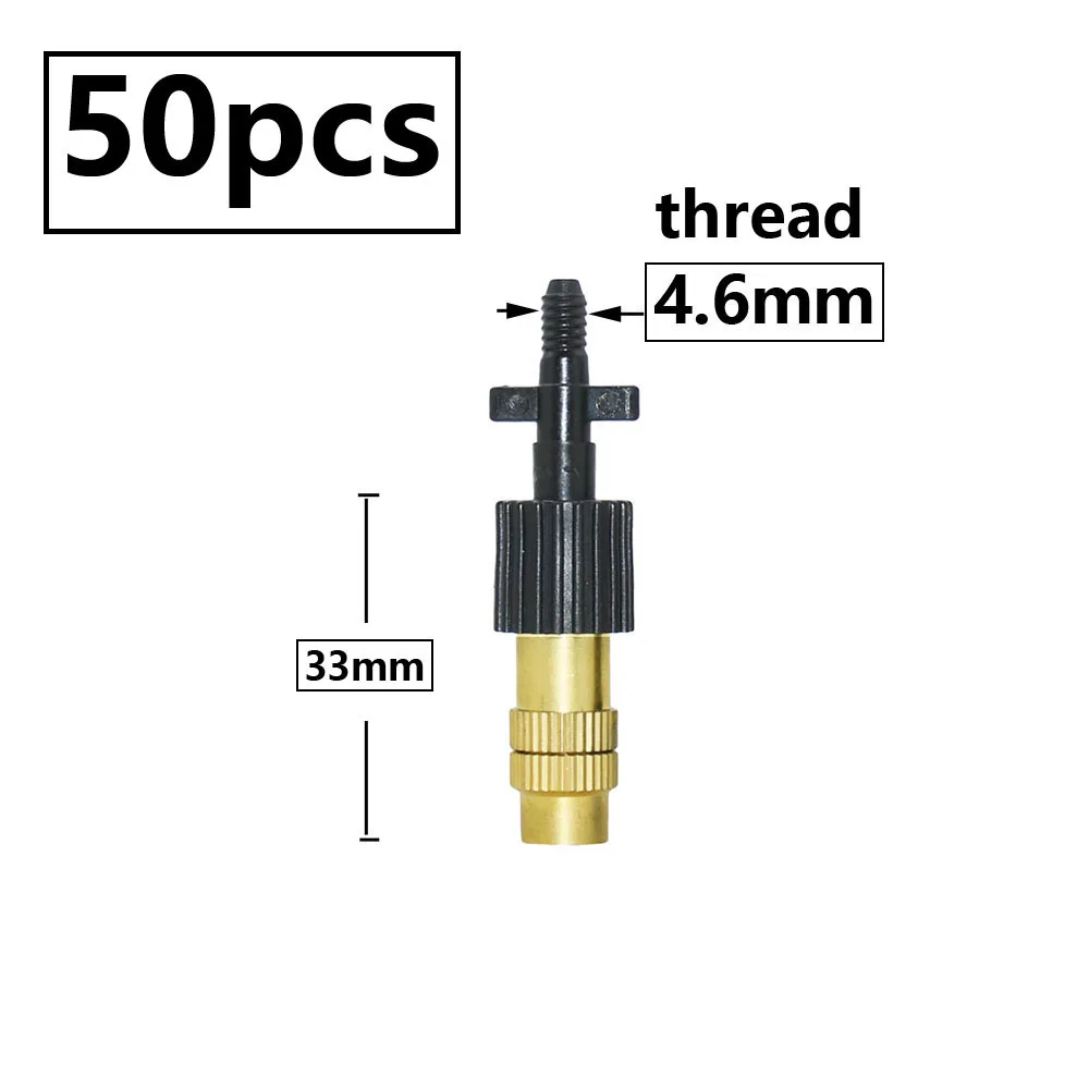 Adjustable Copper Misting Nozzle Plastic Tee Connector Brass Watering Irrigation Sprinkler Cooling Nozzle 15-250PCS watering nozzle,misting nozzles,spray nozzle,garden spray nozzle