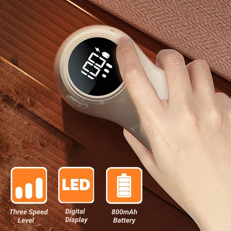USB Rechargeable Electric Lint Remover Intelligent Digital Display Hairball Trimmer Portable Clothes Shaver 3 Gear Razor 4