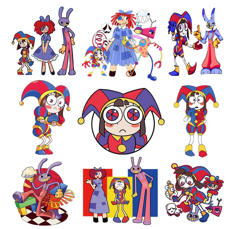 The Amazing Digital Circus Patches for Clothes Vynil Heat Transfer Thermal Stickers DIY Kids T shirt Iron on for Women Appliqued