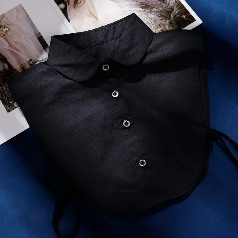 Women's Cotton Fake Collar Shirt Detachable Black White Collars Fashion Solid Color False Blouse Unisex Clothing Accessories fake collar,detachable collar shawl
