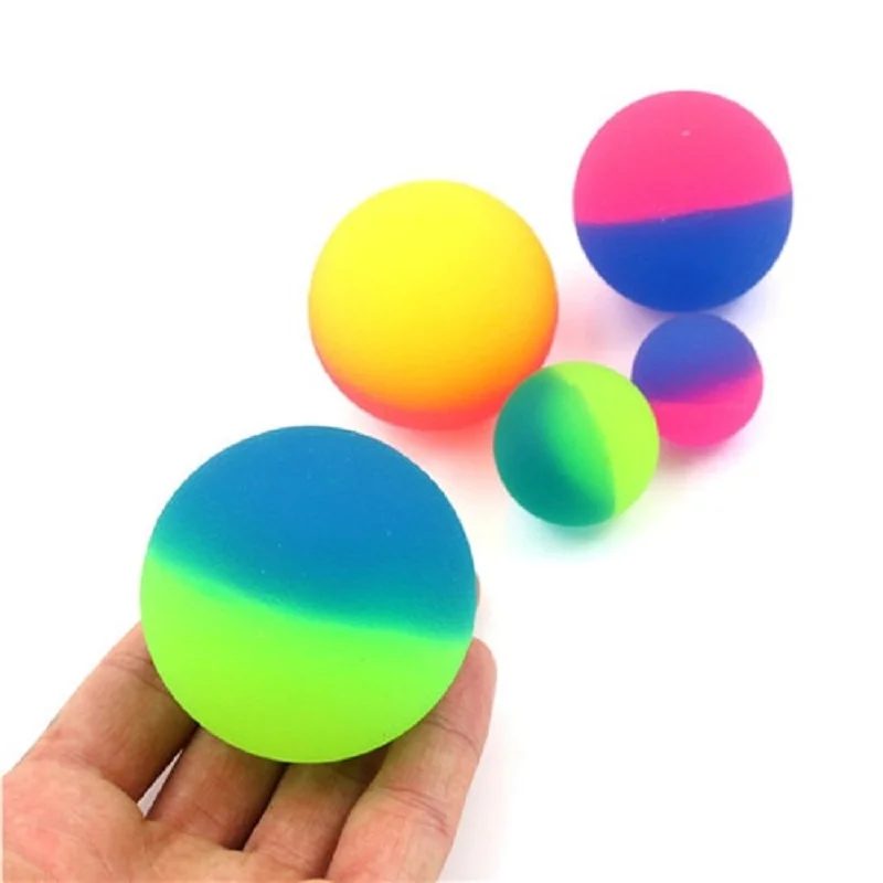 24/30/42/55mm Bicolor Elastic Ball Toy Children Colored Boy Bouncing Ball Rubber Kids Sport Games Elastic Jumping Balls 6