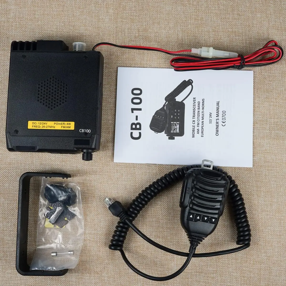 CB Radio 26-27mhz Mini Mobile Car Amateur Radio Station Transceiver Shortwave With AM/FM 40 Channel Handheld Mic KSUT CB-100