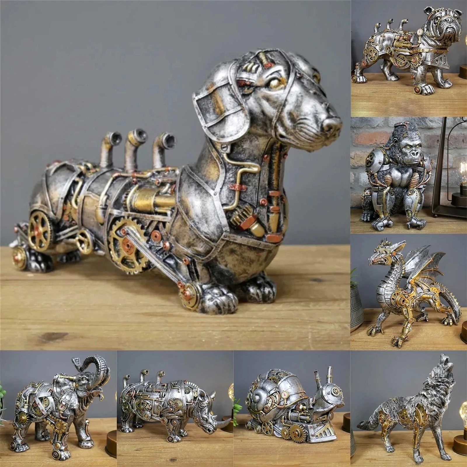2 Pcs Résine Escargot Figurine Bonsaï Ornement Escargot Sculpture