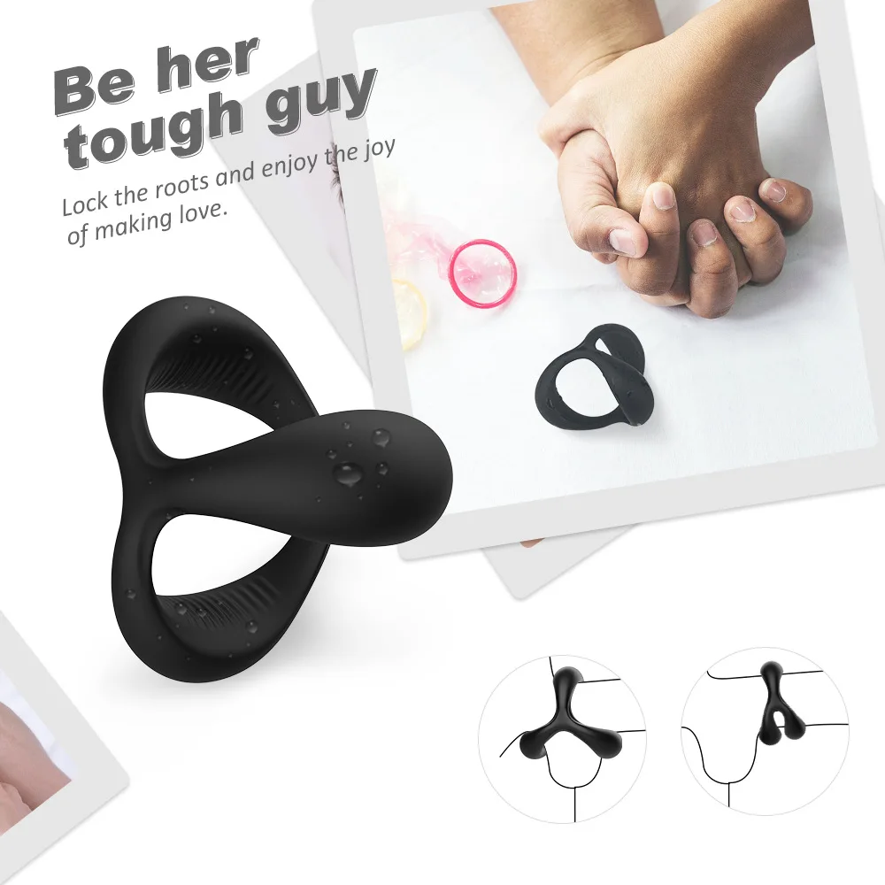 Funny Adult Toys Triangle Men's Penis Ring Sex Products Cock Ring Sperm Lock Gadget Long-Lasting Chastity Cage For Men 18+