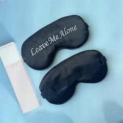 Luxurious Embroidered Silk Sleep Mask with Adjustable Strap - Soft Blackout Eye Cover for Ultimate Relaxation and Travel (Black)