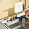 Kitchen Telescopic Sink Organizer Rack Telescopic Faucet Organizer for Soap Towel Sponge Storage Adjustable Shelf Storage Rack 4