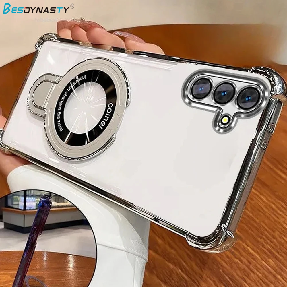 Shockproof Magnetic Bracket Magsafe Phone Case with Durable Plating