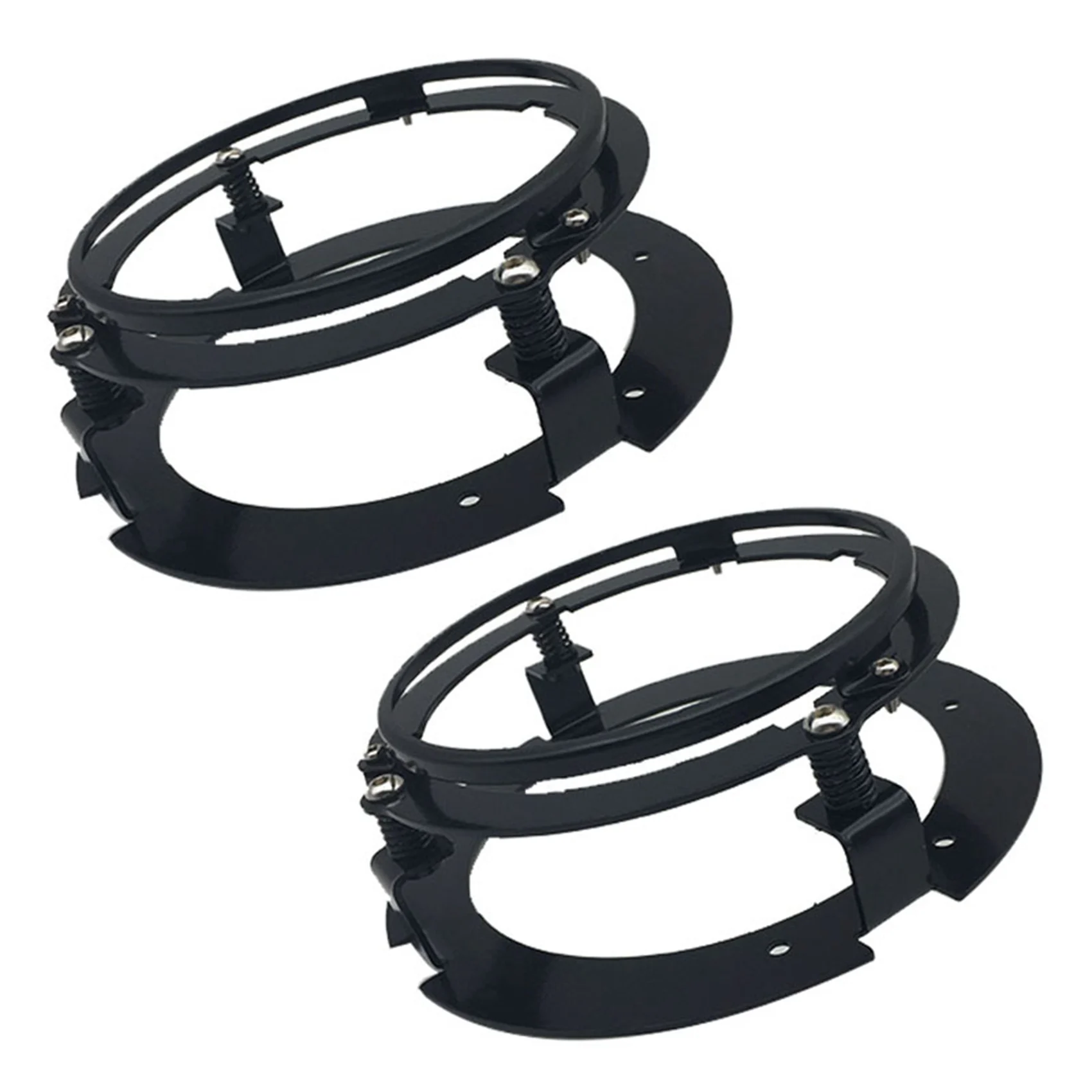 

2X 5.75 Inch Black Car Headlight Round Mounting Bracket Suitable for Harley Touring Softail Jeep Headlight Adapter