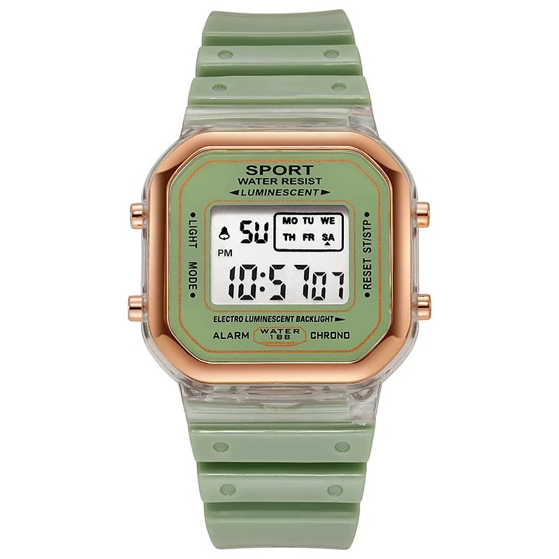 Fashion LED Electronic Watch Student Transparent Candy Multicolor Ladies Sports Waterproof Wirstwatch Clock Gift digital watch