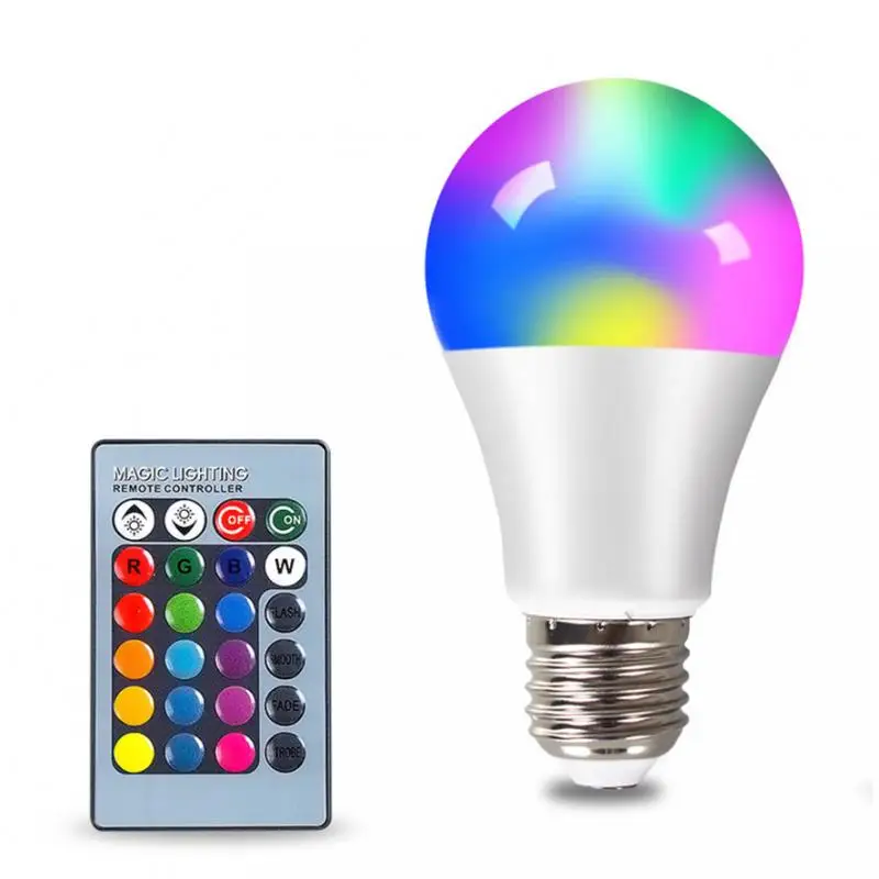 E27 LED RGB 램프 스포트라이트 전구, AC 85-265V 봄빌라 LED 4W 10W 15W IR 원격 제어 LED 전구, 스마트 LED RGBW 램프 홈 장식
