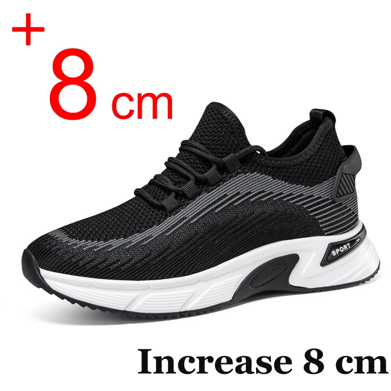 Summer Men Sneakers 8CM Elevator Shoes Hidden Height Increasing Shoes For Men 6CM Casual Sport Heightening Tenis Masculino