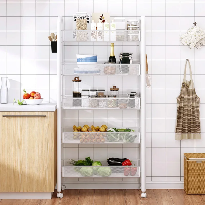 Removable Multi-Layer Kitchen Rack, Floor to Ceiling, Removable Trolley, Home, Bedroom, Snack, Vegetable Basket