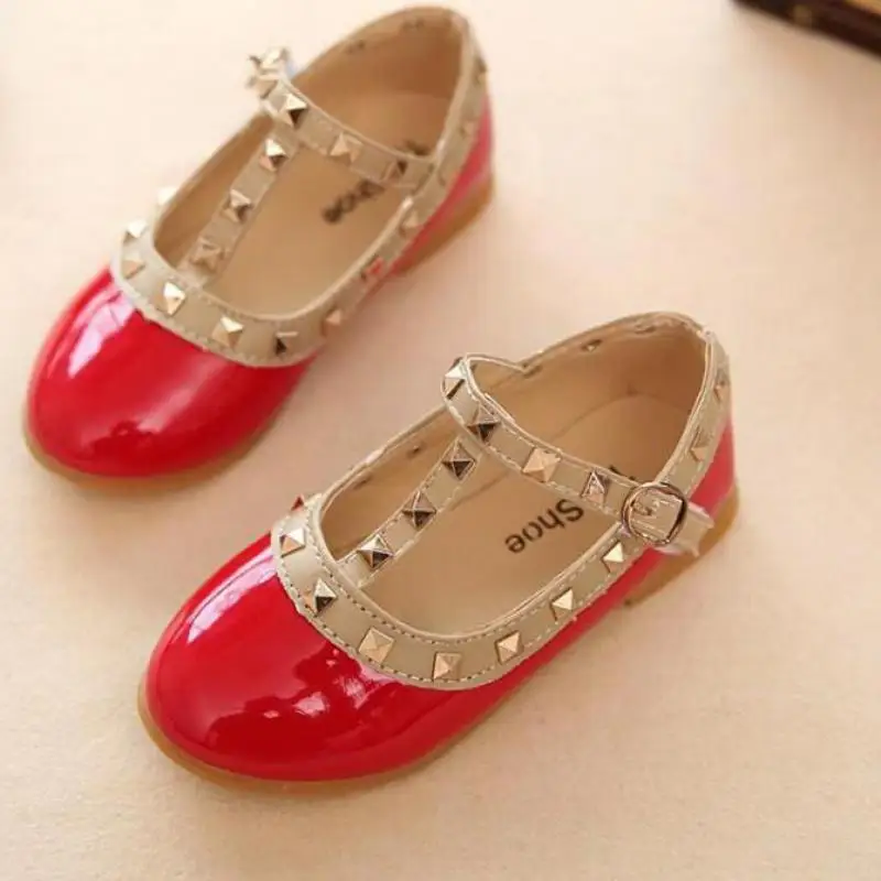 children casual shoes girls spring autumn leather shoes fashion Rivet princess baby Kids girls sandals leather shoes girls shoes girls sandals