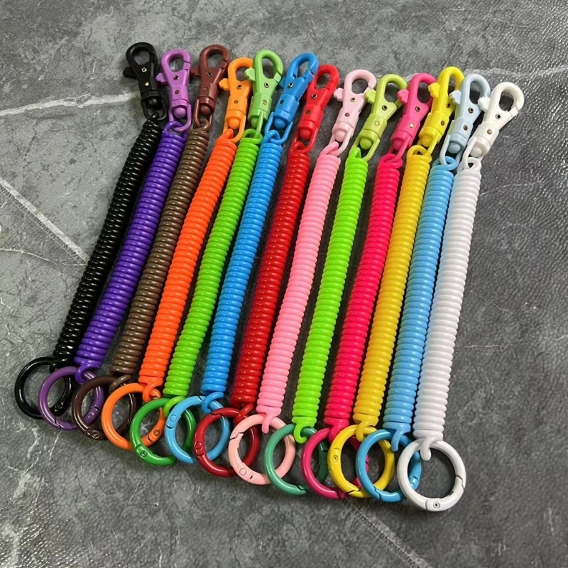 Whistle Keychain Tactical Keychain Keychain Charm Keychain Carabiner Keychain Tool Coil Springs Keychain Stretchy Spirals Spring Coil Retractable Springs Keychain Metal Clasp Key Chain Holder Lanyard