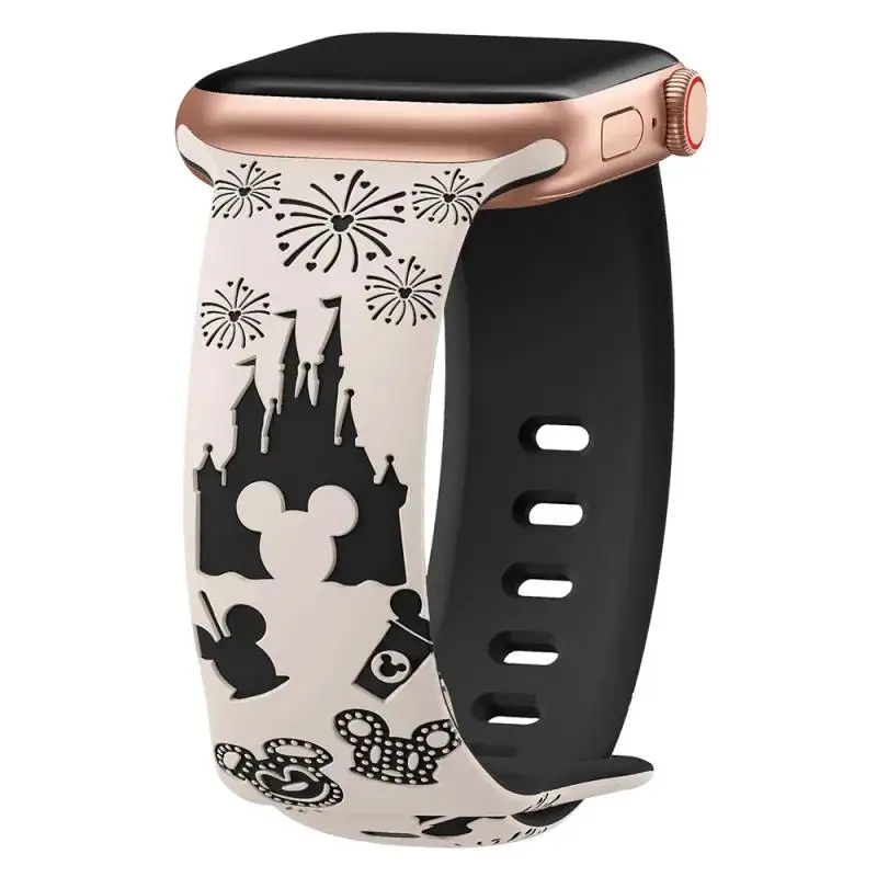 ตัวเลือกสินค้า สายรัดแกะสลักดอกไม้สีสวยสำหรับ Apple Watch