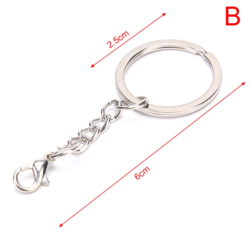 Suuchh 10pcs/lot 25 28 30mm Screw Eye Pin Key Chain Key Ring with Eye Screws Round Split Keyrings for DIY Jewelry Making Accessories (Rhodium, 30 mm)