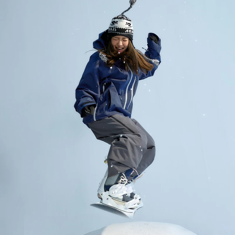 Nanend snowboard ski pants women's 3L full-pressure glue new snow pants waterproof and wear-resistant velvet men's snow pants 4