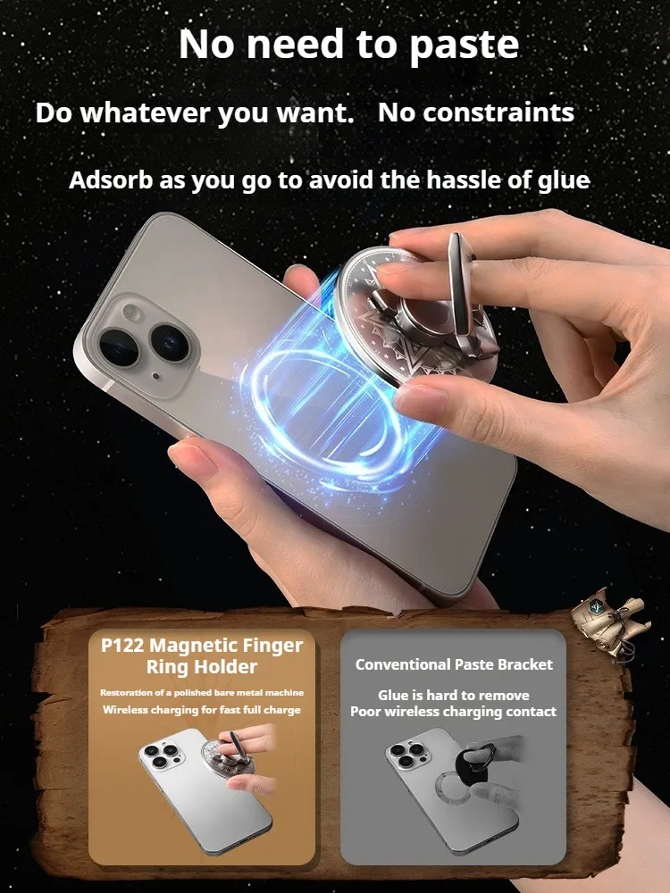 Eary Metal Magnetic Phone Stand Dazzling Magic Fingertip Gyro Stand With 360°Rotation Finger Ring Holder for iPhone Accessories