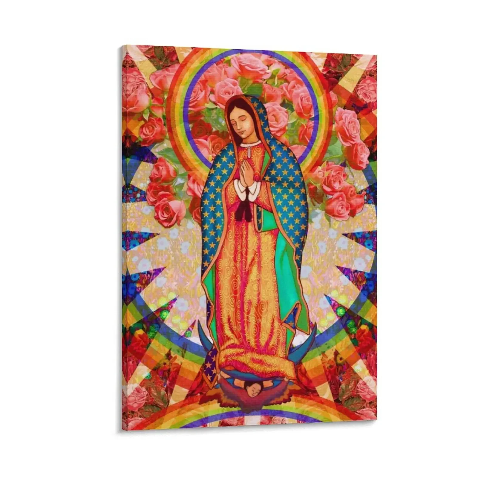 

Rainbow Guadalupe Collage Canvas Painting room decoration Paintings on the wall poster anime Decorative painting for bedroom