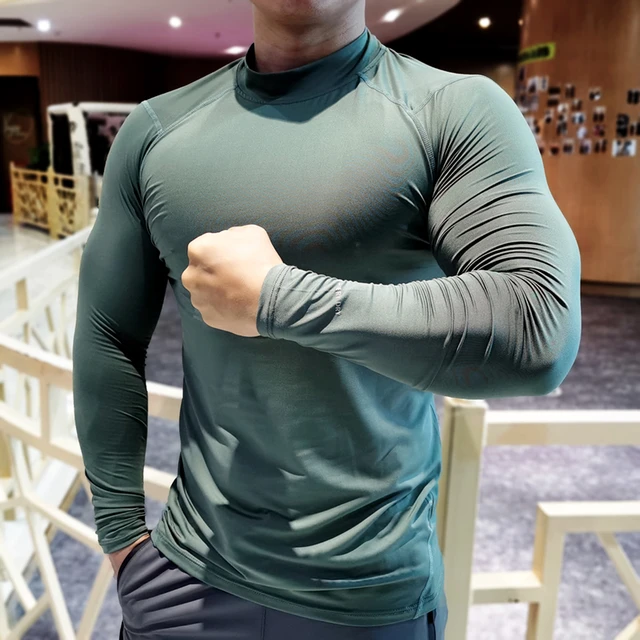 Spandex Bodybuilding Sports Shirts  Long Sleeve Compression Shirts -  Autumn Long - Aliexpress