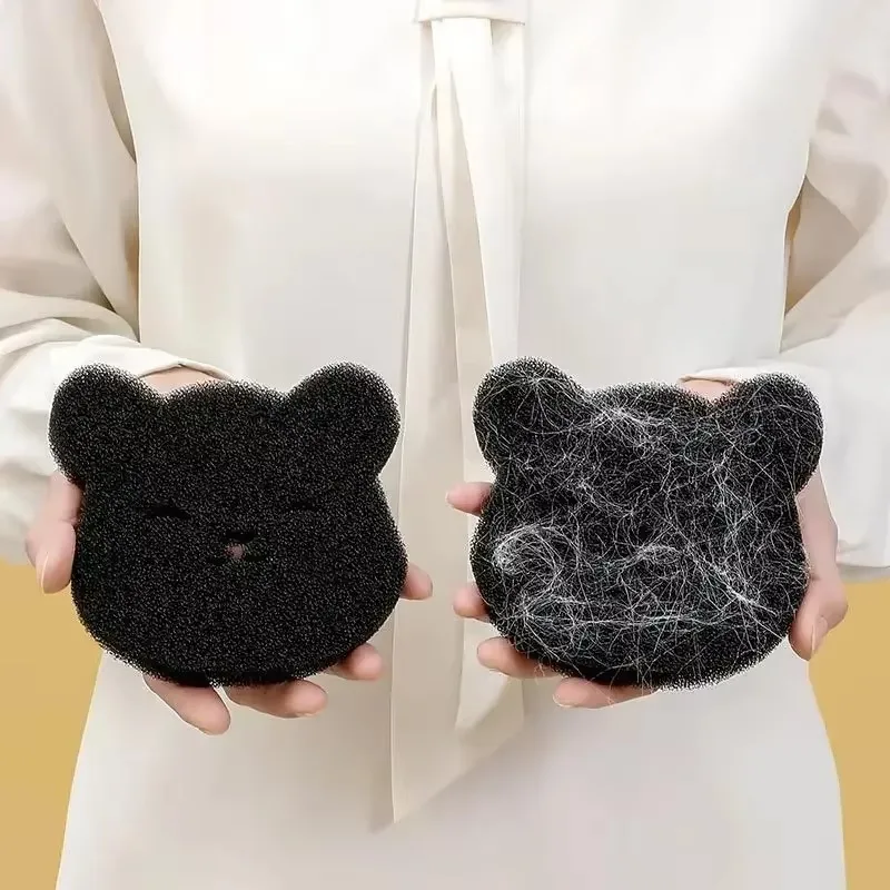 Laundry Sponge Hair Removal Device Bear Shaped Laundry Ball Washing Machine Hair Catcher Pet Removal Device Cleaning Sponge