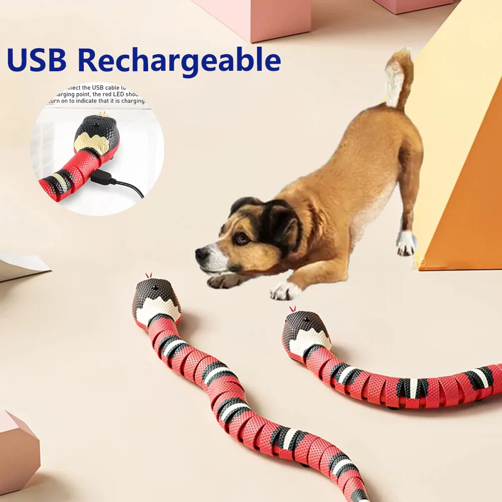 Automatic Electric Dog Toys Smart Sensing Snake Toys For Dogs USB Charging  Interactive Toys for Dog for Small Medium Large Dogs