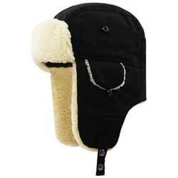 Fashion Women Bomber Hats Faux Fur Warm Thicken Earflap Caps Autumn Winter Black White Ear Protect Russian Ski Hat