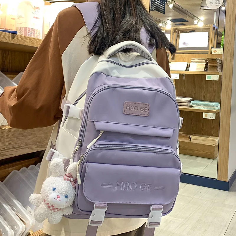 Trendy Girl Book New Laptop Backpack Teenager Women Cute School Bag Fashion Lady Nylon Kawaii College Backpack Female Travel Bag