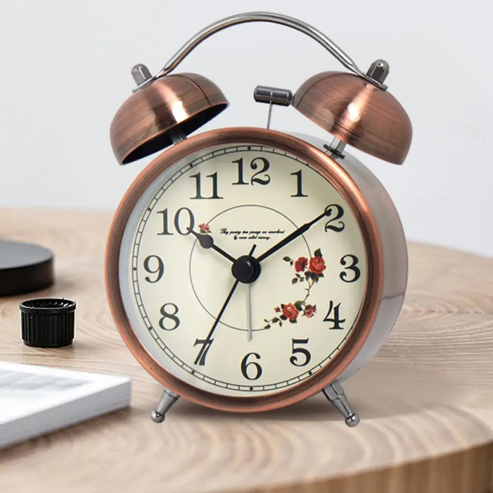 Metall Tisch Uhr, Vintage Still & Nicht-Tickt Alarm Uhr, retro Laut Schreibtisch  Uhr für Kinder