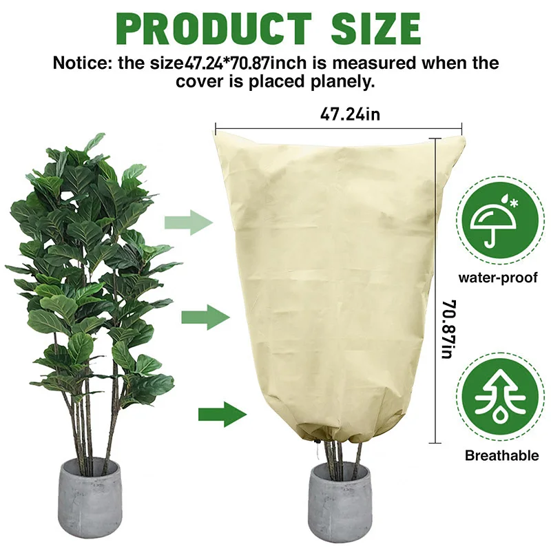 Ecumavin Plant Covers Freeze Protection Winter Plant Cover Cold Weather Tree Frost Cloth Warm Blankets Shrub Covers for Outdoor