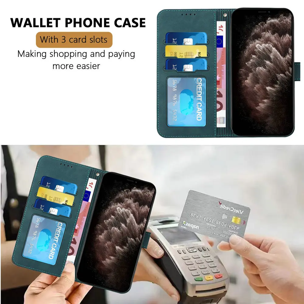 Magnetic Book Flip Wallet Case
