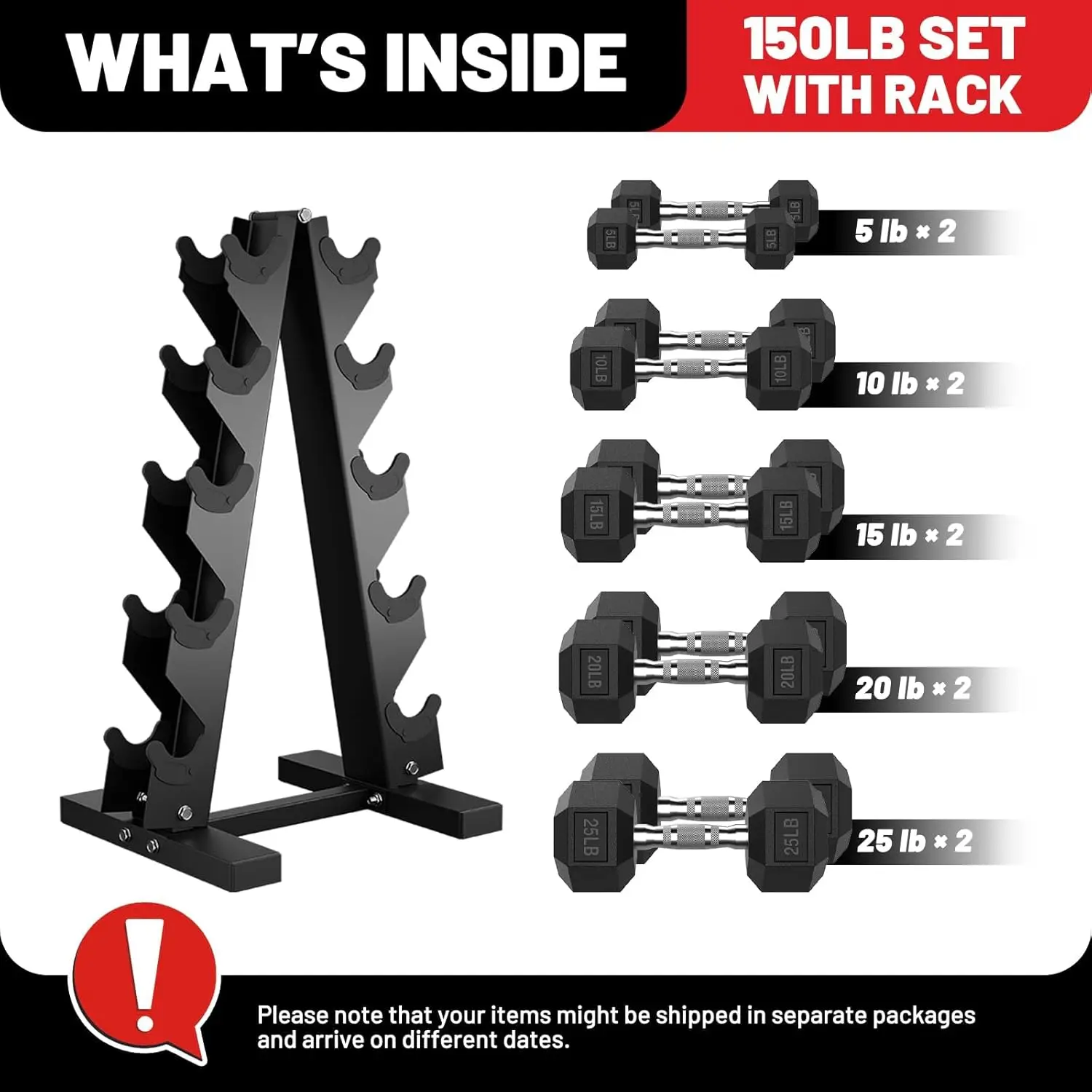 Hex Dumbbell Set with Rack 2