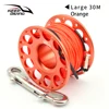 1PCS 15M/30M Scuba Diving Aluminum Alloy Spool Finger Reel with Stainless Steel double ended hook SMB Equipment Cave Dive 6