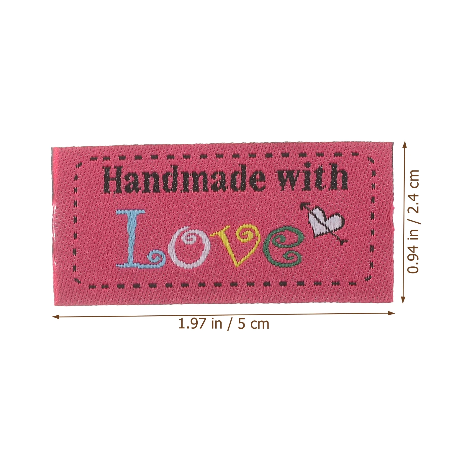 러브 우븐 라벨 맞춤형 태그, 수제 아이템 장식, 크로셰 자수 용품, 의류 퀼트 라벨, 100 개