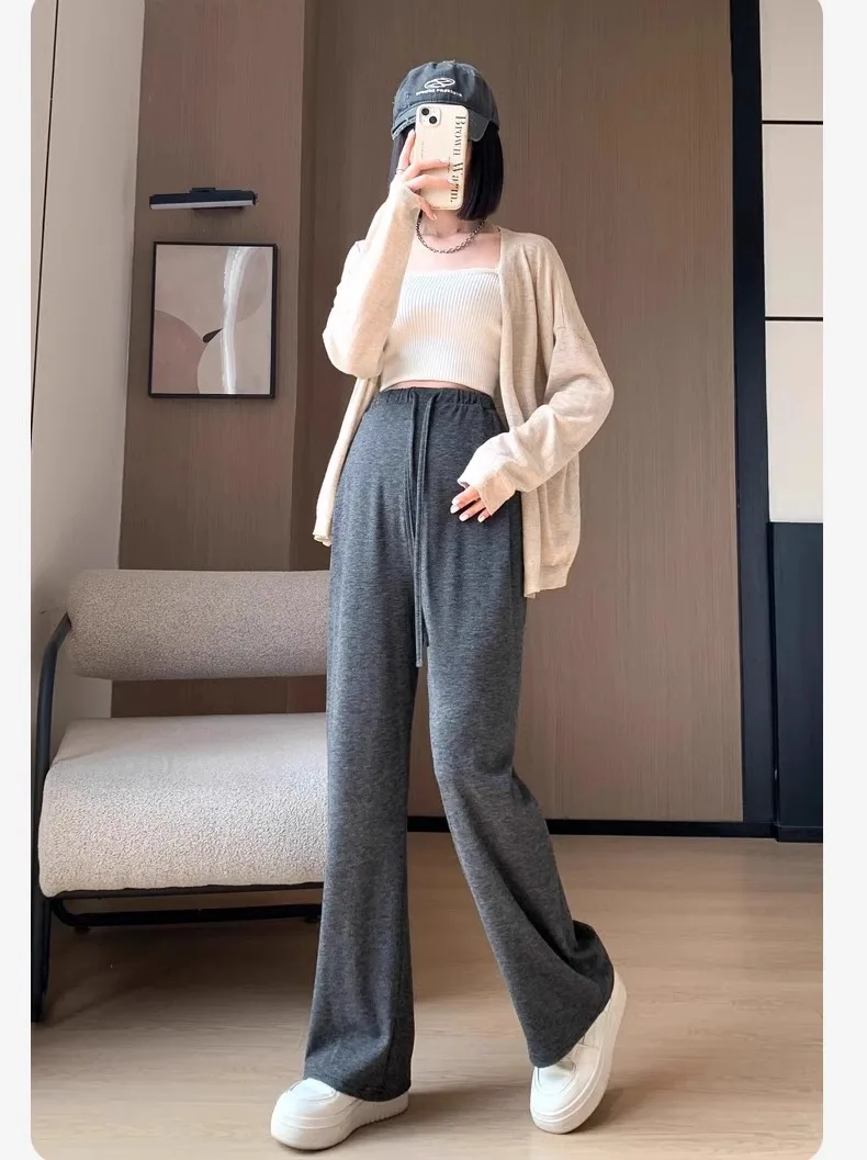 Maternity Pants Spring and Fall Models Wide-Legged Pants Without Babywear Maternity Casual Pants Large Size Glutinous Rice Pants