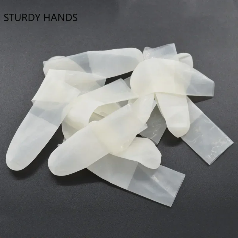 200Pcs/Bag Rubber Non-slip Anti-static Finger Cots Disposable Latex Finger Cover Fingertips Protector Gloves Nail Art Tool