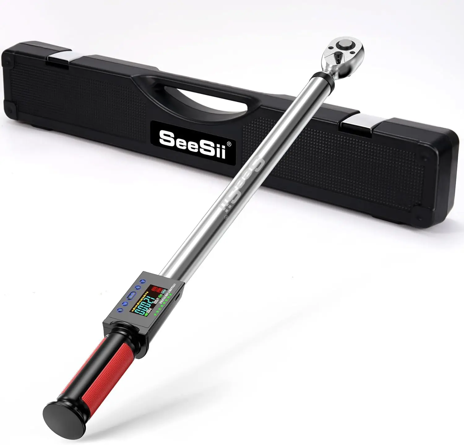 Torque Wrench Seesii Digital 1/2" Drive 340N.m 2% Torque Accuracy Electric With 3 Adjustable Modes For Car Care