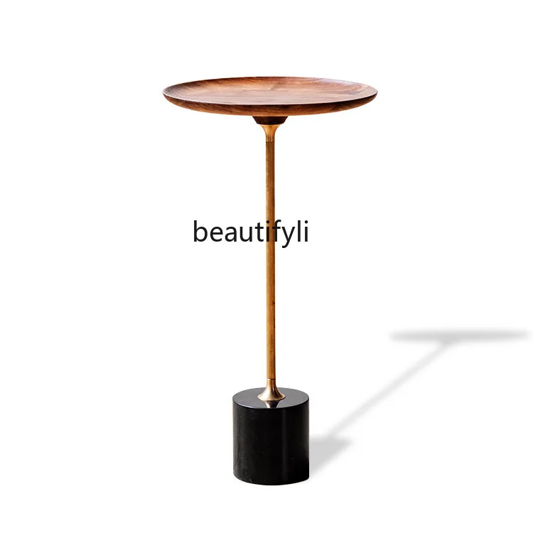 

Nordic Solid Wood Side Table Corner Table round Simple Metal Small Coffee Table Bar Counter