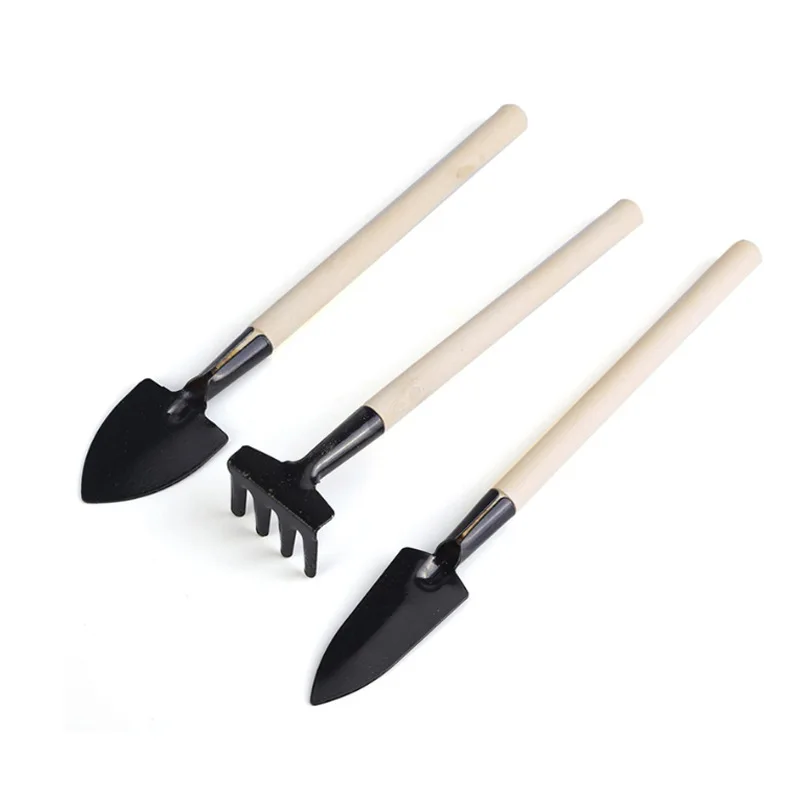 3Pcs Hand Shovel for Gardening Trowel Garden Tools, Wood Handle Heavy Duty Garden Tool Set