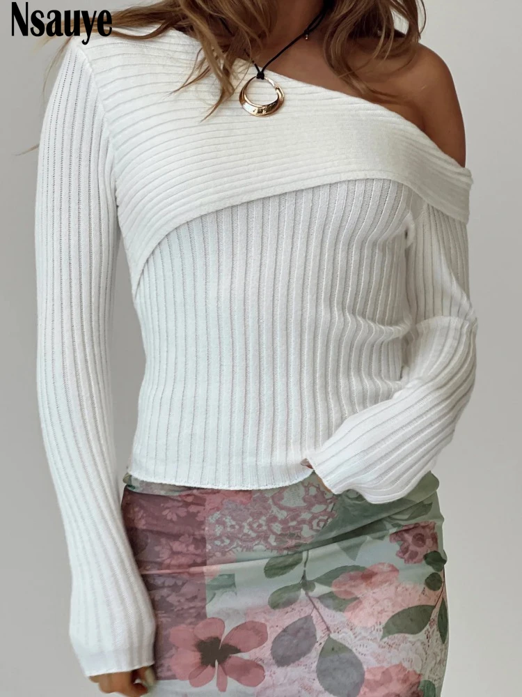 

Nsauye Y2K Vintage Sweaters Pullover Women Clothing Slim Chic Long Sleeve Jumpers Fashion Pullovers Pull Streetwear Winter 2023